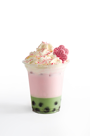 抹茶樱花红豆乳